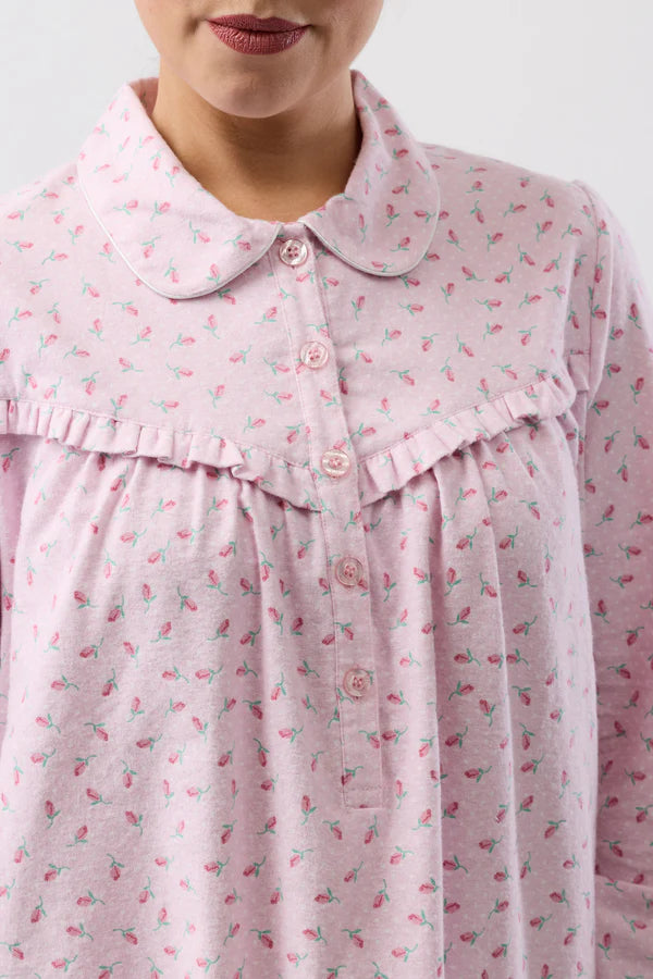 SCHRANK:  Rose Spot Collared Nightie