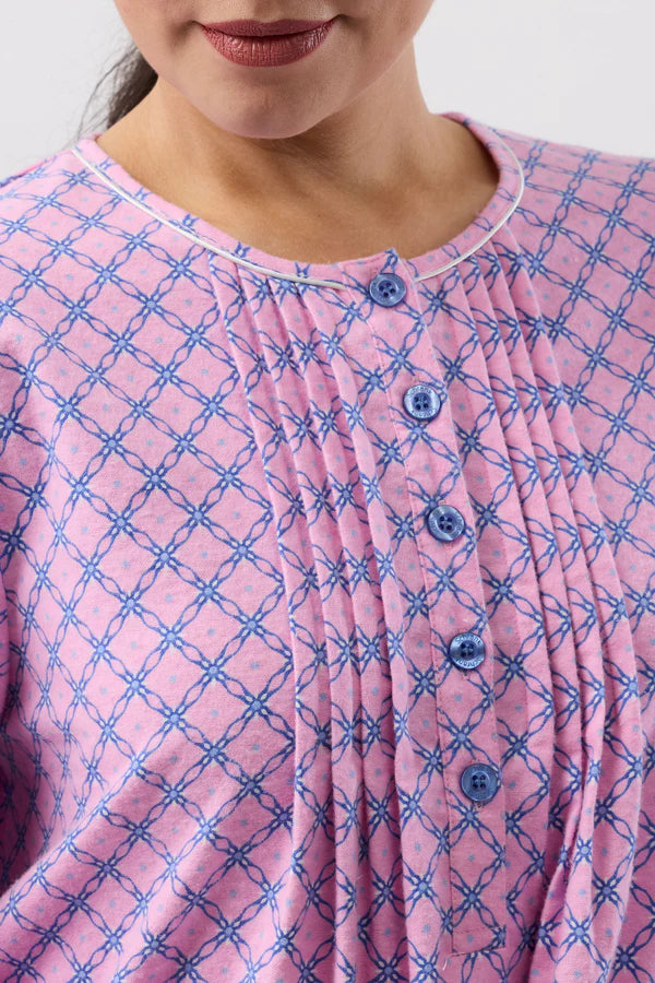 SCHRANK:  Lattice Mid Length Nightie