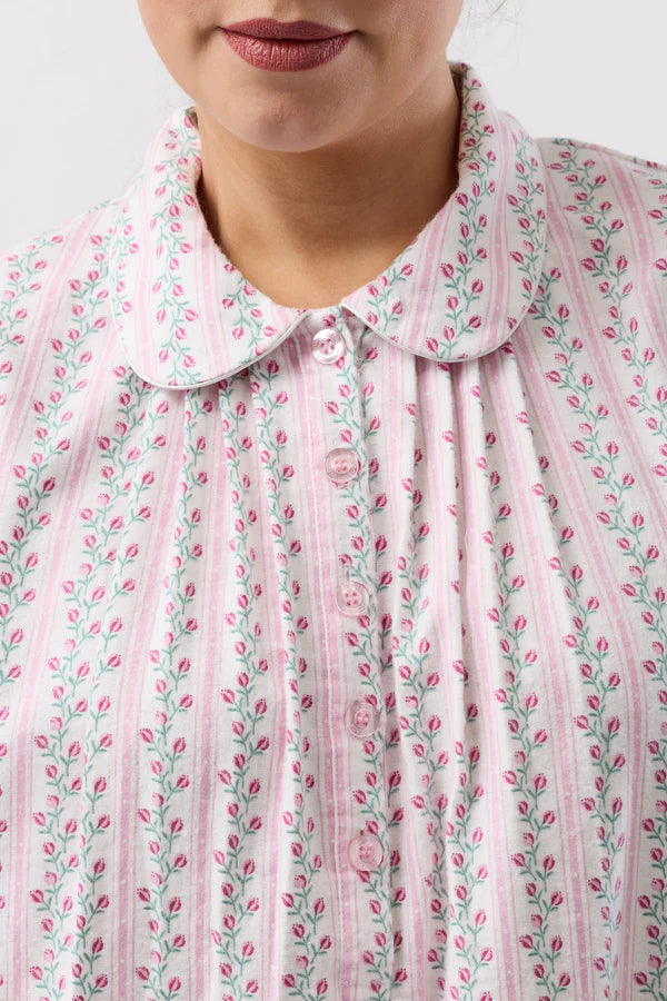 SCHRANK:  Tulip Stripe Collared Nightie