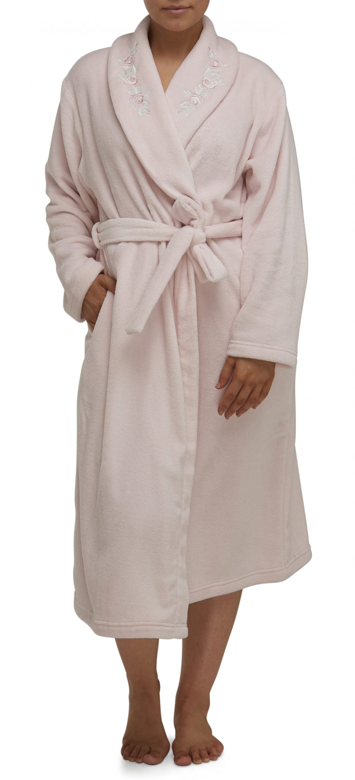 Schrank:  'Rose' Full Length Wrap Gown with Embroidery