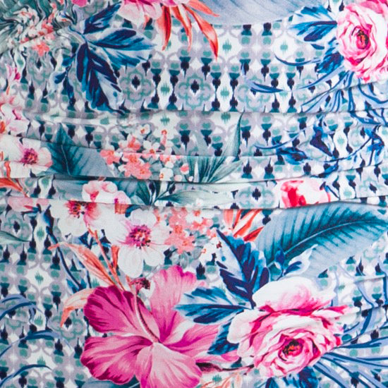 Jantzen: Moroccan Flowers Gathered Surplice One Piece Bather