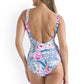Jantzen: Moroccan Flowers Gathered Surplice One Piece Bather