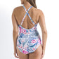 Jantzen: Moroccan Flowers Mesh High Neck One Piece Bather