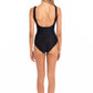Togs: Textured Black Mesh High Neck One Piece