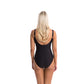 Togs: Solid Black Eyelet One Piece Bather