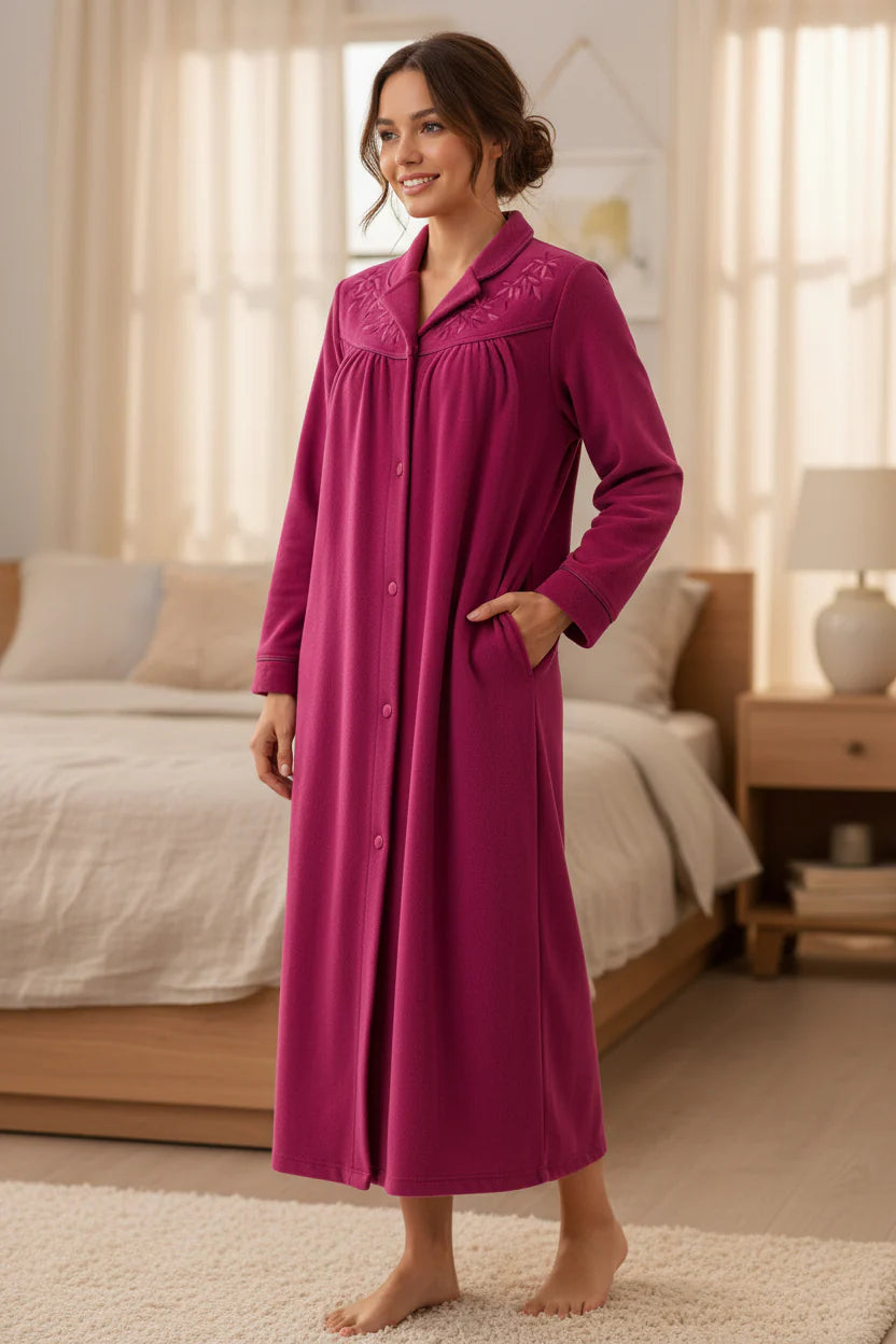 GIVONI GB Long Length Button Dressing Gown