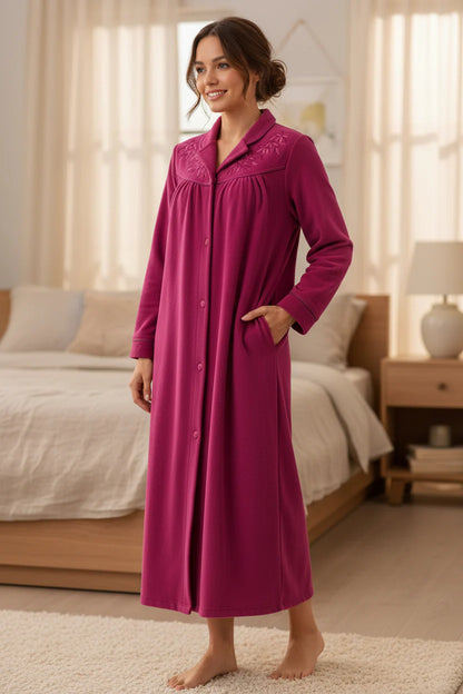 GIVONI GB Long Length Button Dressing Gown