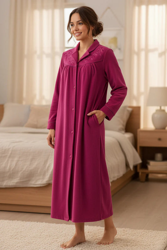 GIVONI GB Long Length Button Dressing Gown
