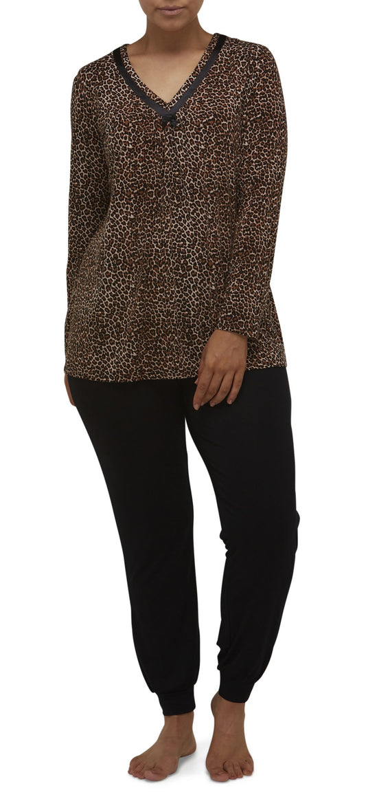 Yuu: Long Length Ski Pyjamas Set ' Leopard'