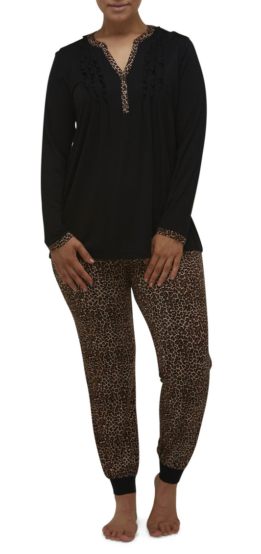 Yuu: Long Length Ski Pyjamas ' Leopard'
