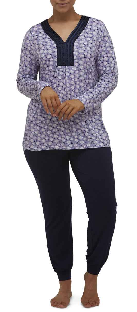 Yuu:  Long Length Ski Pyjamas ' Wild Roses'