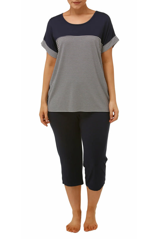 Yuu: 'The Hamptons' Pyjama Set Navy Y220