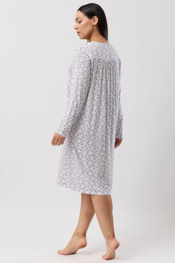YUU:   Jardin Long Sleeve Smocking Nightie