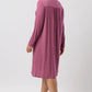 YUU:   Tulip Smocking Long Sleeve Nightie Bordeaux