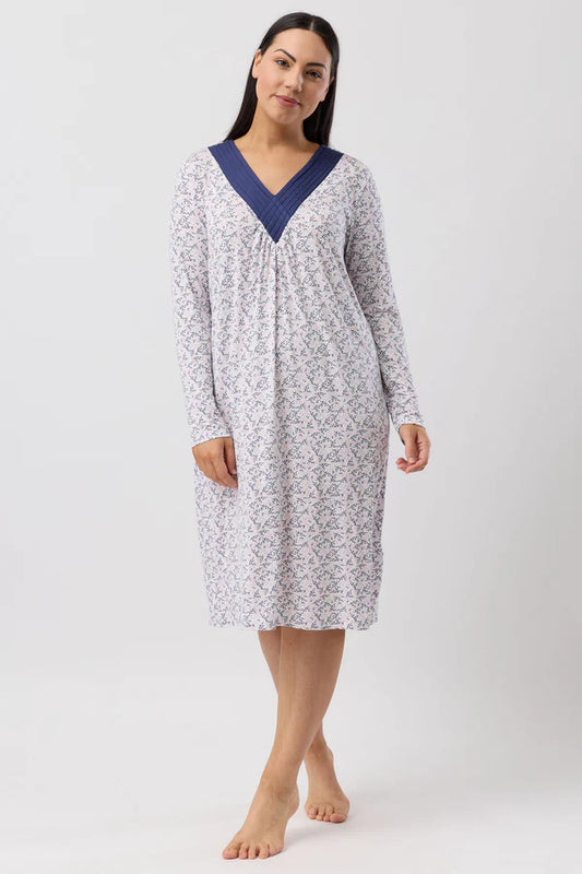 YUU:   Jardin Long Sleeve Diamond Nightie