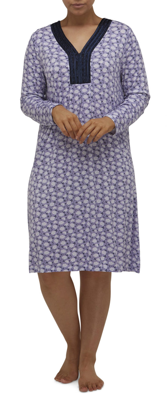 Yuu:  Long Length Rose Dress Nightie 'Wild Roses'