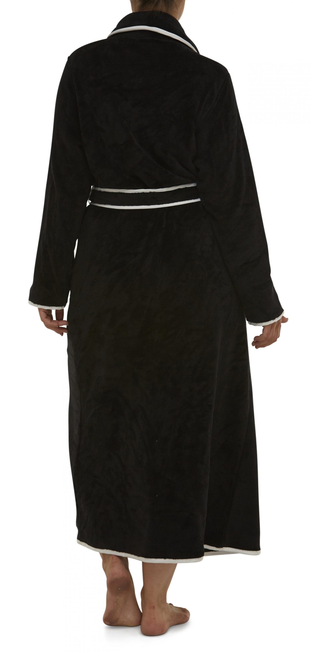 Yuu: Satin Trim Wrap Robe with Pockets