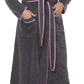 Yuu: Satin Trim Wrap Robe with Pockets