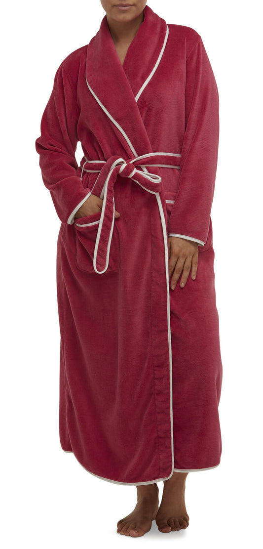 Yuu: Satin Trim Wrap Robe with Pockets