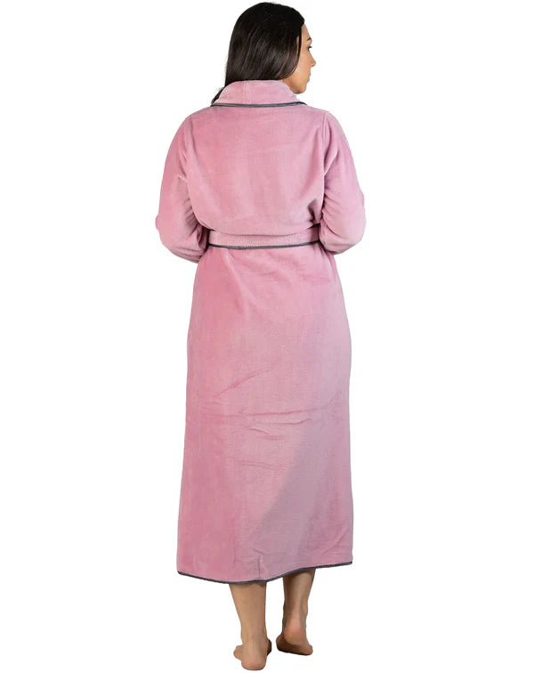 Yuu:  Satin Trim Robe Long