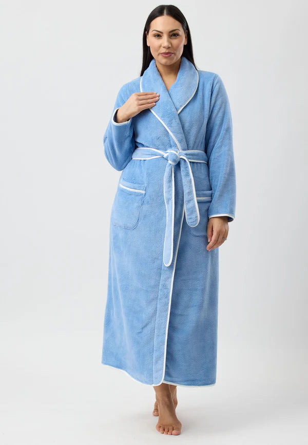 Yuu: Long Length Luxurious Dressing Gown Satin Piping