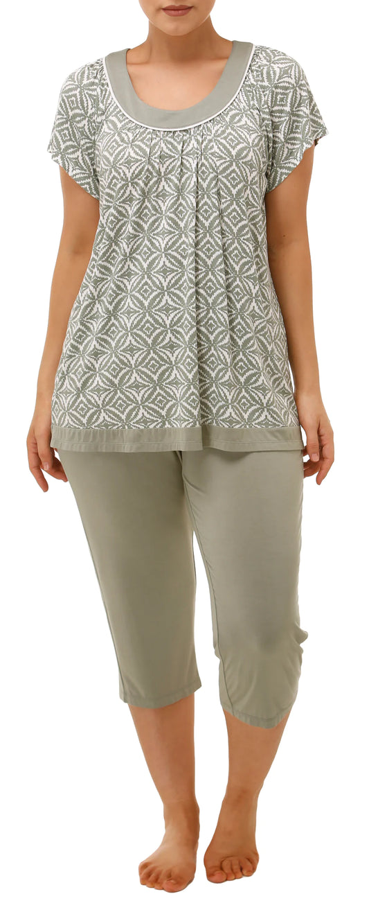 Yuu: 'Aztec' Pyjama Set Sage