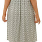 Yuu:  'Aztec' Sleeveless Mid Length Nightie Sleep Dress SAGE