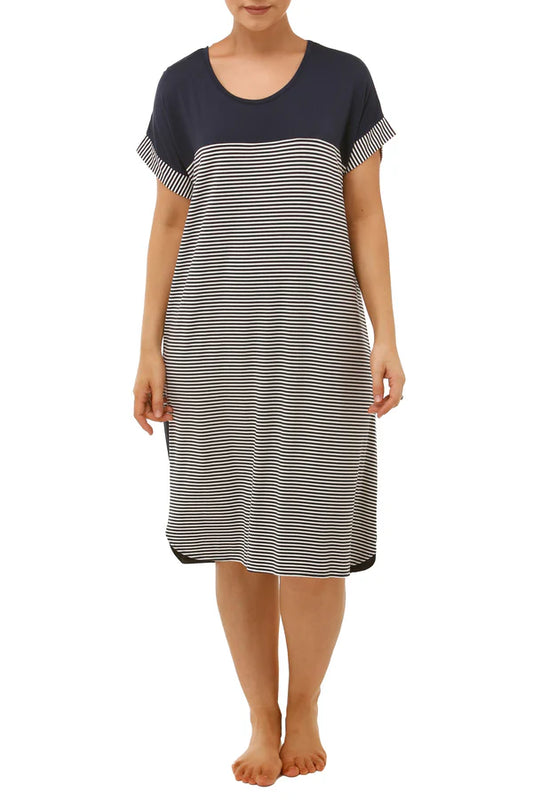 Yuu: 'Hamptons' Short Sleeve Mid Length Nightie