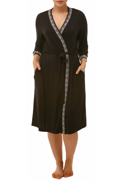 Yuu:  'Leopard' Lace Wrap Around Robe Gown