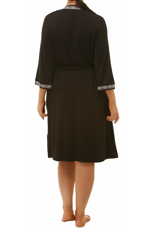 Yuu:  'Leopard' Lace Wrap Around Robe Gown
