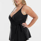 TOGS Black Microfibre Swimdress Cross Over 1PC