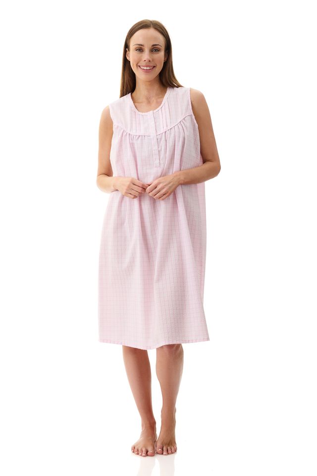 GIVONI Check Sleeveless Short Nightie