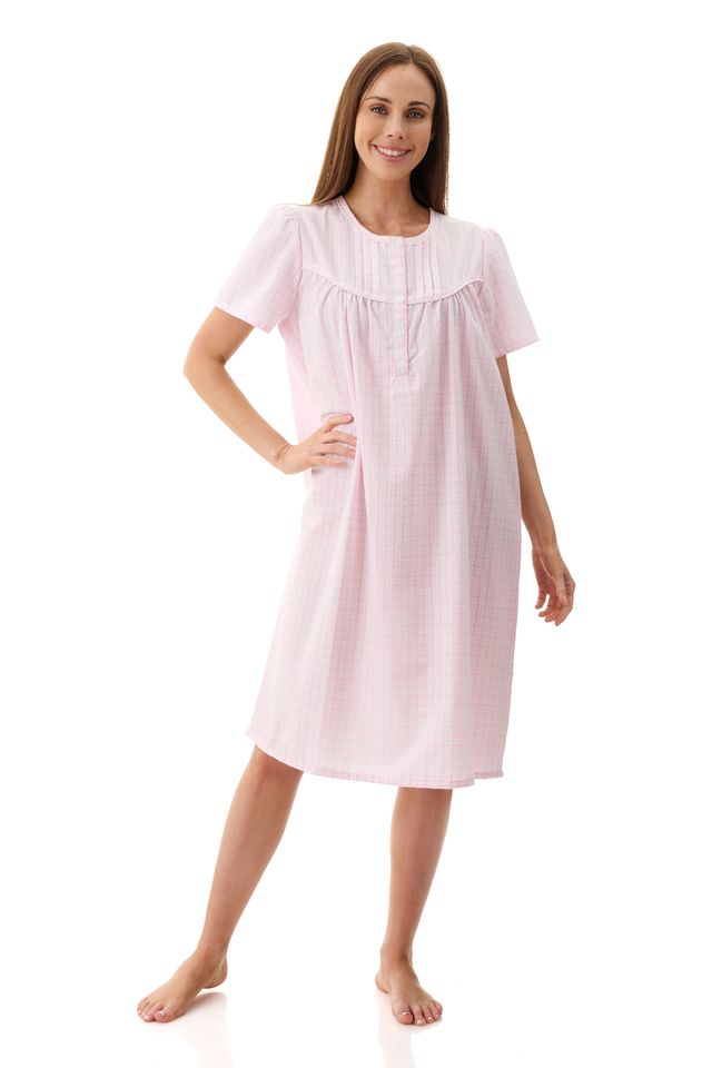 GIVONI Check Short Sleeve Short Nightie