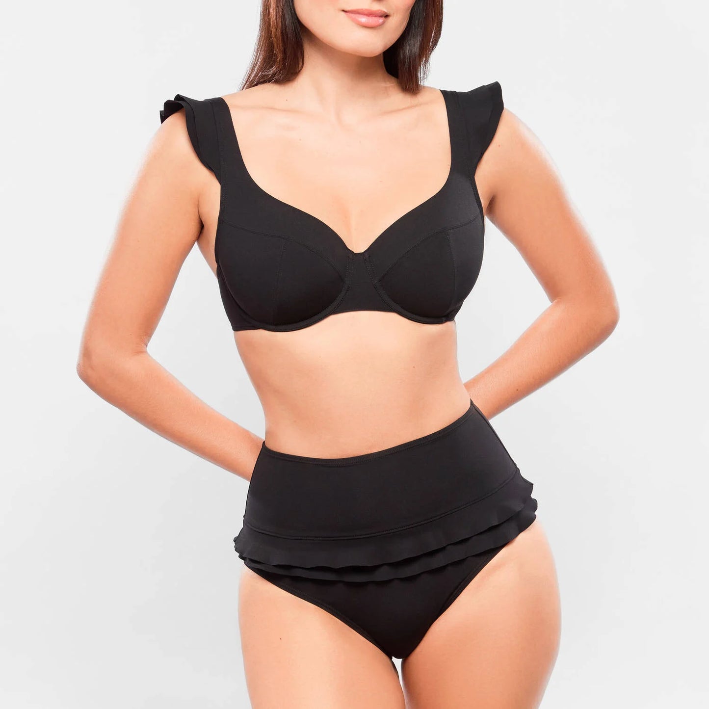 Empreinte:  Glam Full Cup Bikini Top Black