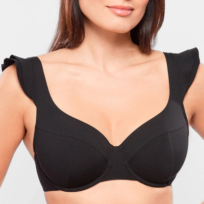 Empreinte:  Glam Full Cup Bikini Top Black