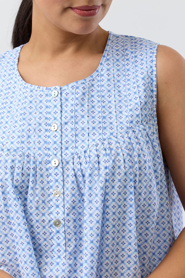 SCHRANK Geo Blue Sleeveless Nightie