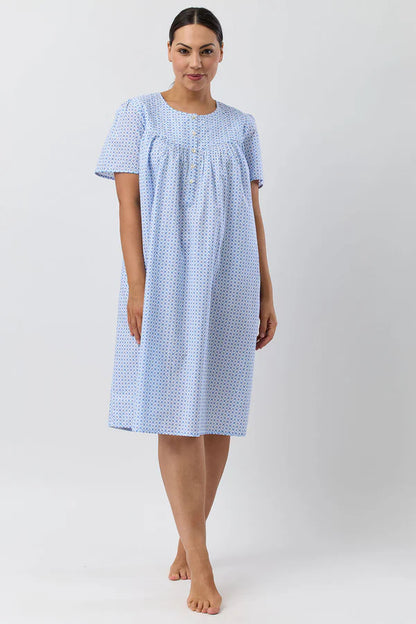 SCHRANK Geo Blue Short Sleeve Nightie