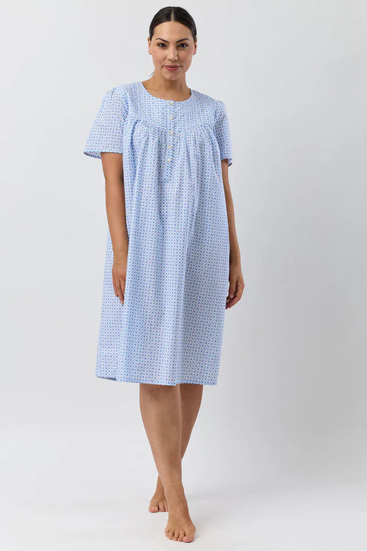SCHRANK Geo Blue Short Sleeve Nightie