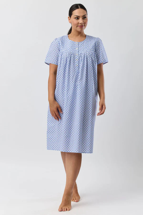 SCHRANK Geo DBlue Short Sleeve Nightie