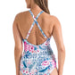 Jantzen: Moroccan Flowers High Neck Mesh One Piece Bather