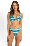 Sunseeker: Tie Front Bra Bather Top Jasmine