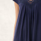 GIVONI Navy Short Sleeve Short Nightie with Lace