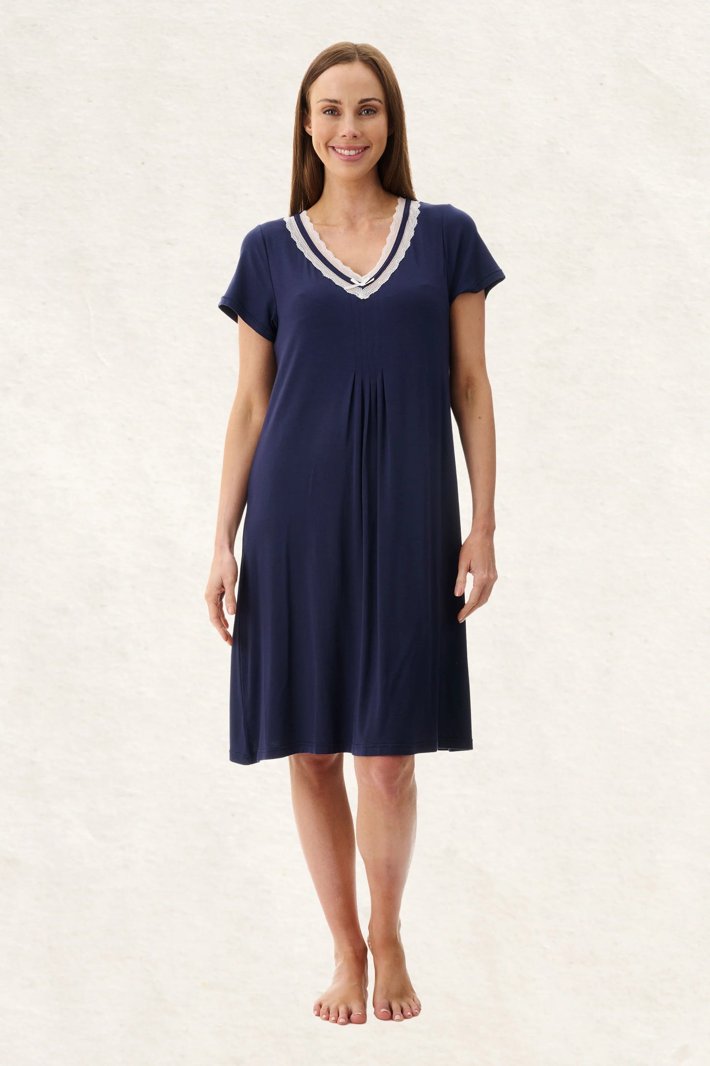 GIVONI Navy Short Sleeve Short Nightie