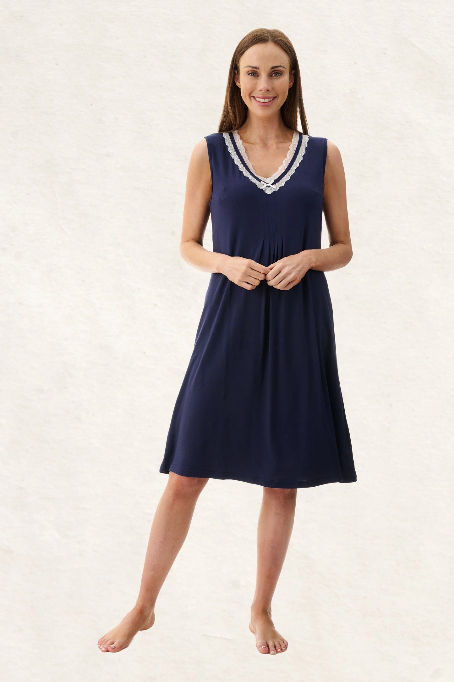GIVONI Navy Short Sleeveless Short Nightie