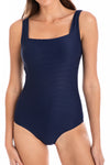 TOGS Navy Ribbed Square Neck 1PC