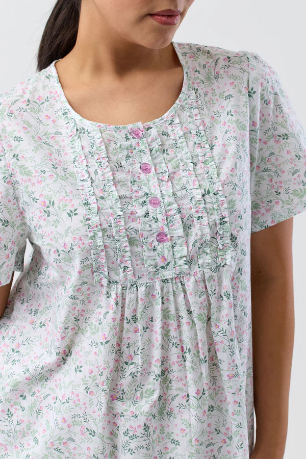 SCHRANK Pansies Short Sleeve Nightie