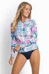 Jantzen: Moroccan Flowers Zip Front Rash Vest