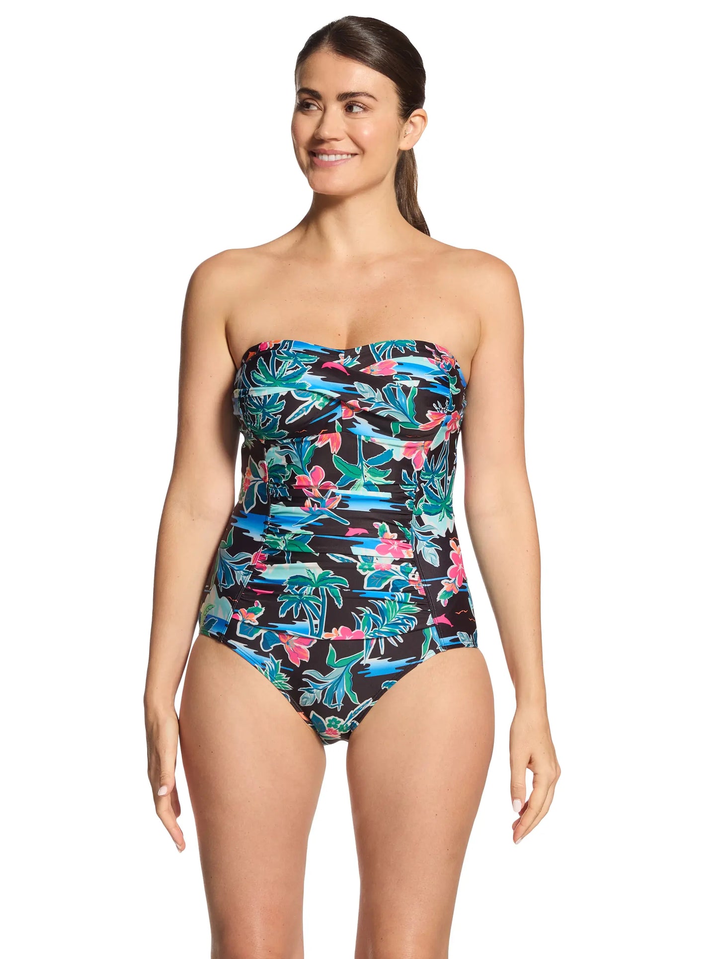 ZOGGS:  Retro Surf Ruched Bandeau 1 PIECE