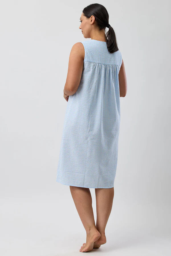 SCHRANK Seersucker Check Sleeveless Nightie
