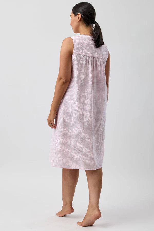 SCHRANK Seersucker Check Sleeveless Nightie